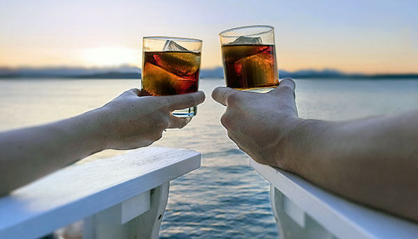 Drinking on the beach in Dominican Republic